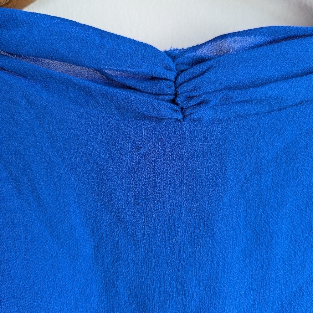 Aritzia BABATON Royal Blue Tinsley 100% Silk Blouse Size XS Fairy  Grunge Luxury - Picture 7 of 9